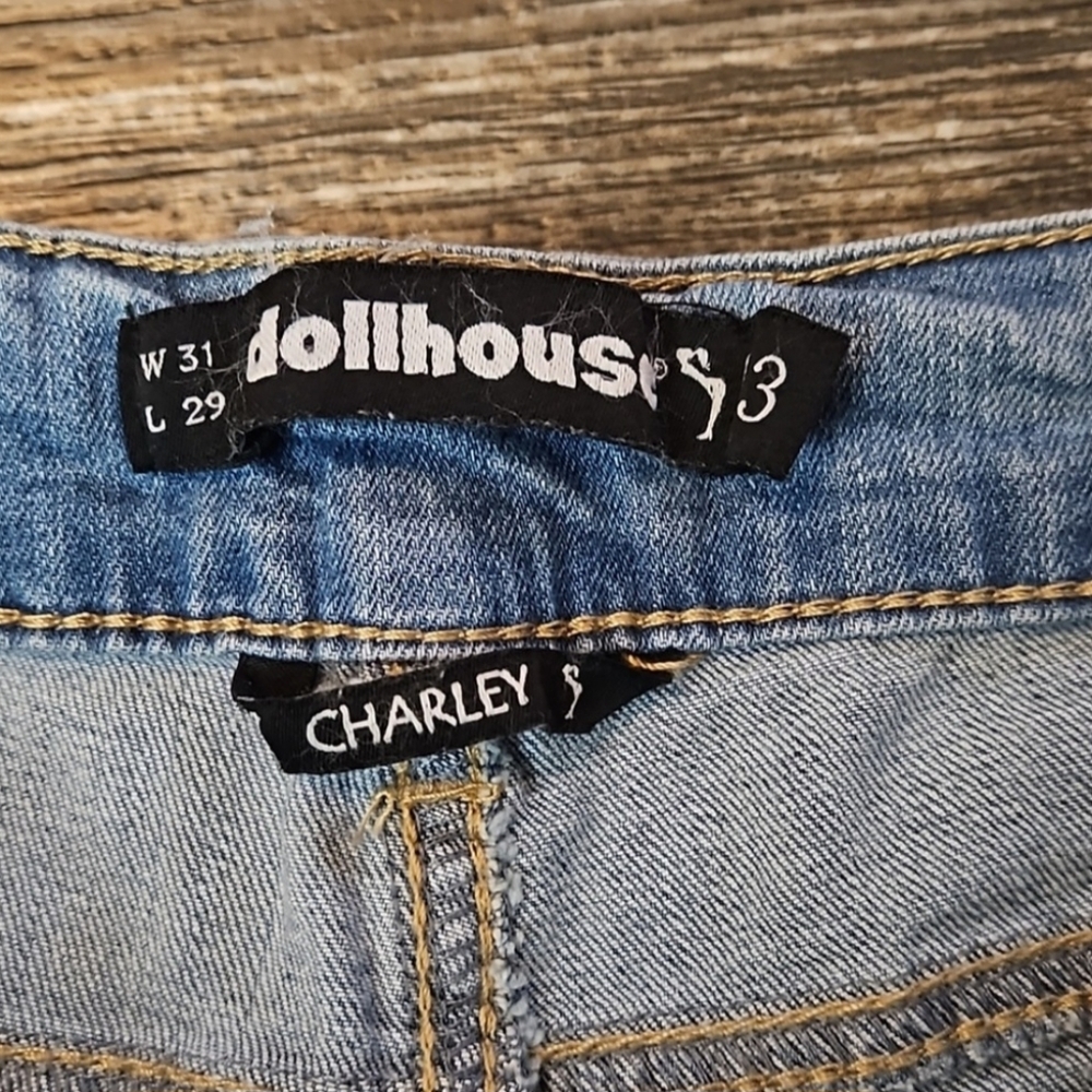 Dollhouse 13 Charley High-Rise Distressed Light Blue Jeans Juniors 13 RN114542 - Picture 7 of 14